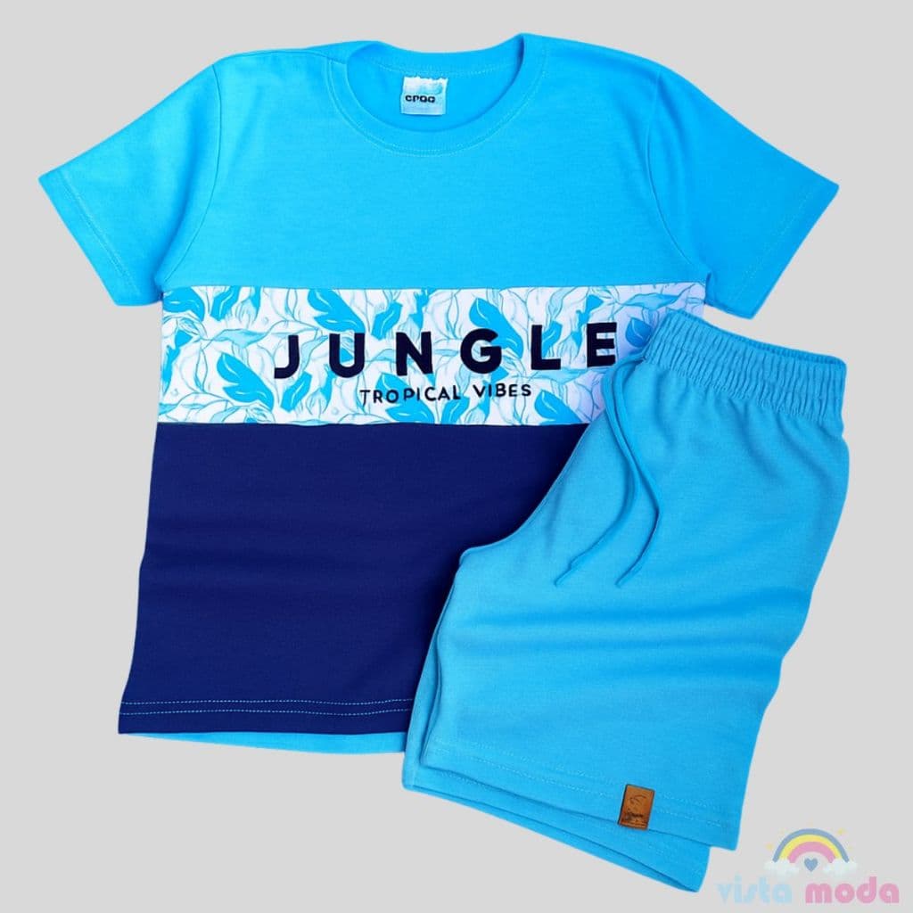 Conjunto Infantil Menino Roupa De Verão Camiseta E Bermuda
