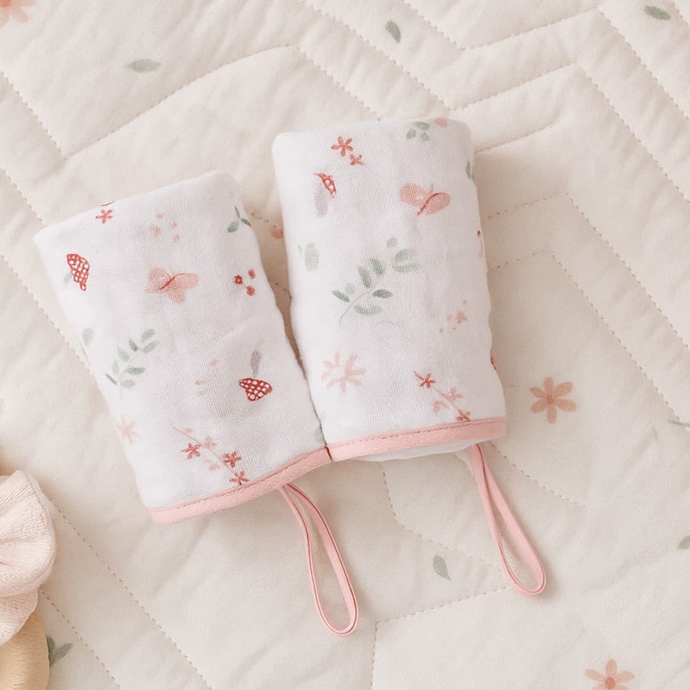 Pano de Boca Dengo Soft Estampa Cogumelo 02 Peças