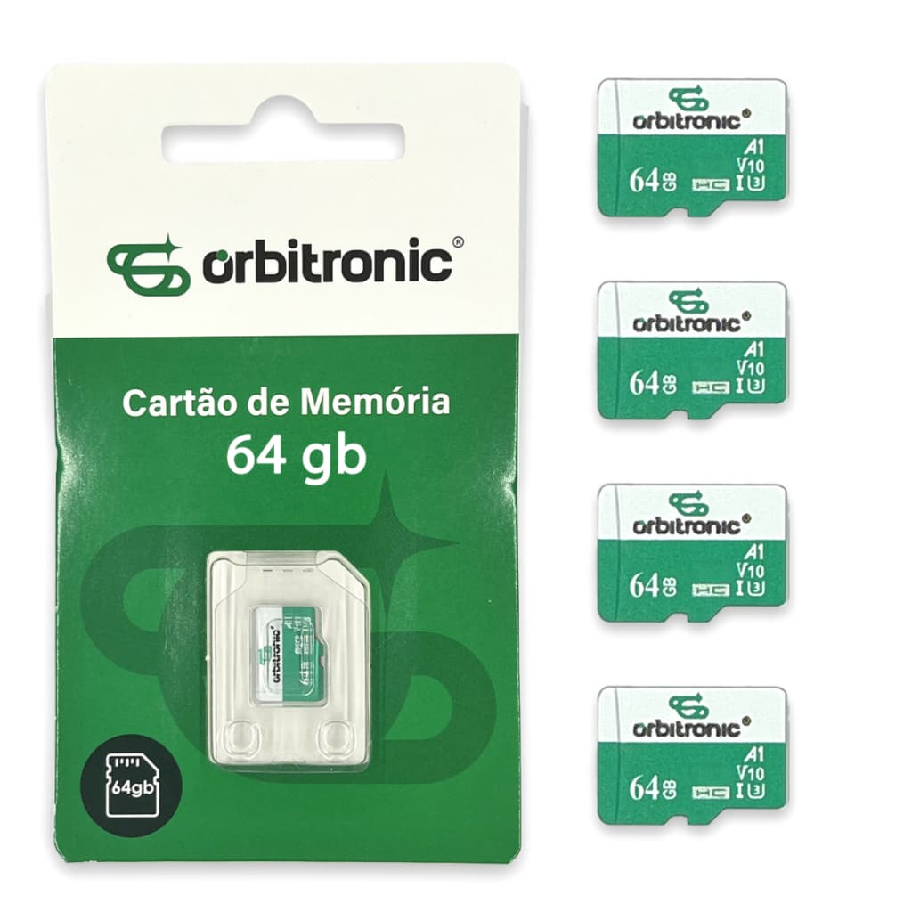 Kit 4 Cartão De Memória 64gb Classe 10 U3 Orbitronic