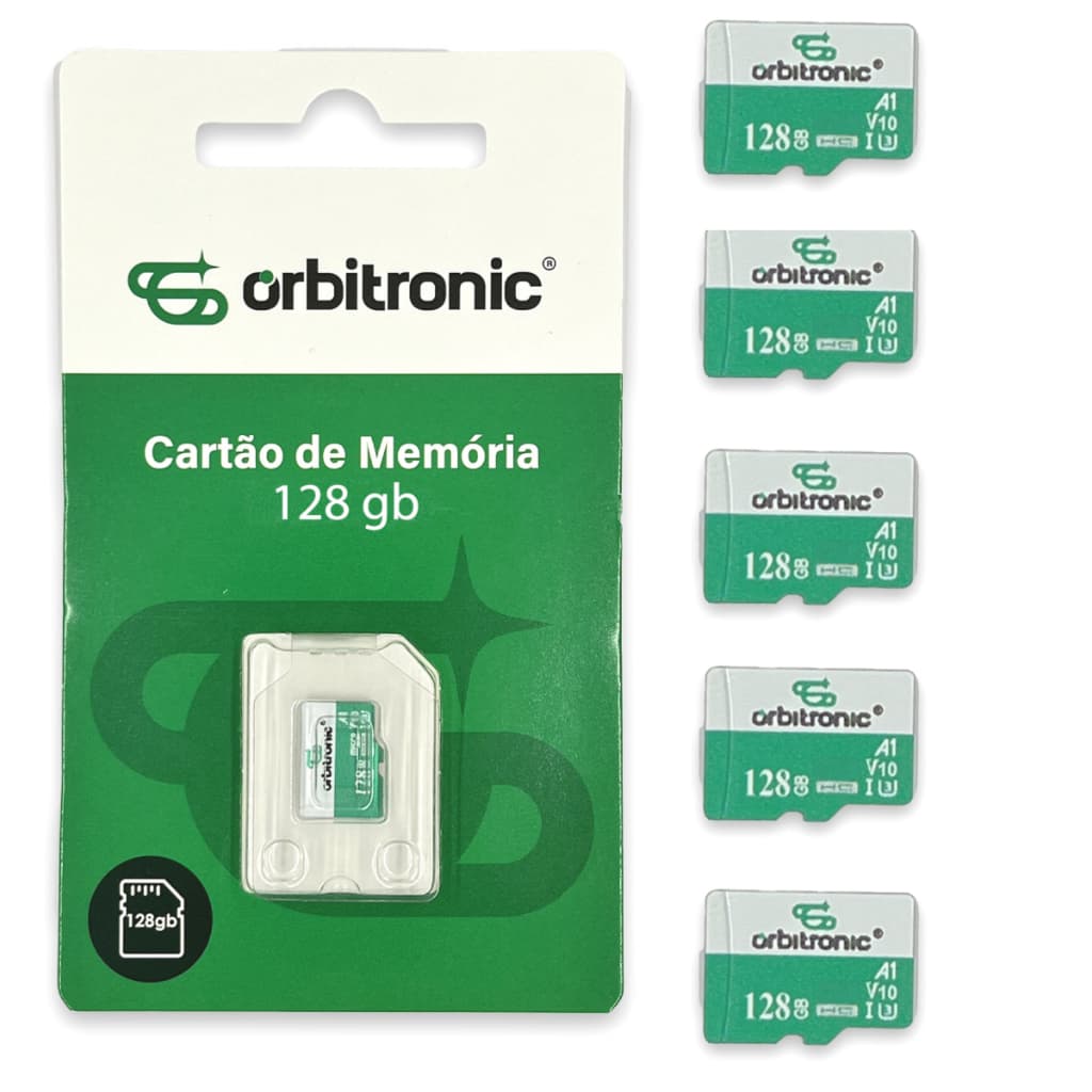 Kit 5 Cartão De Memória 128gb Classe 10 U3 Orbitronic