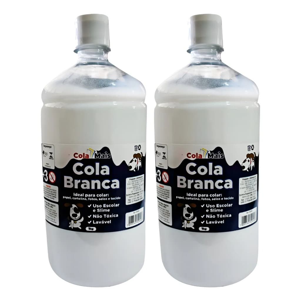 Cola Branca 2 Litro Escolar Cola Mais Branco Artesanato - Branco