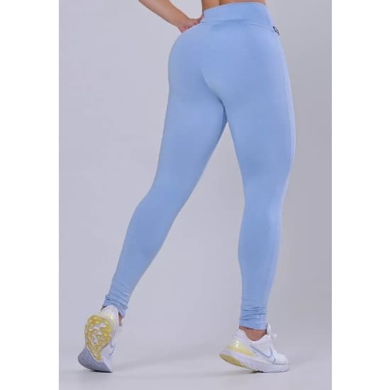 Calça Legging Azul Claro Tecido Macio Tamanhos P ao GG