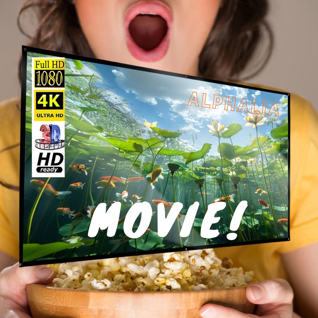 Tela de Projeção 16:9 Anti-Luz – 84" a 150" com Borda Preta e Furos de Fixação para Home Theater