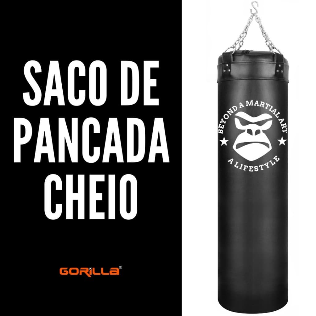 Saco de Pancada 120Cm CHEIO Gorilla Profissional Treino Boxe Muay Thai