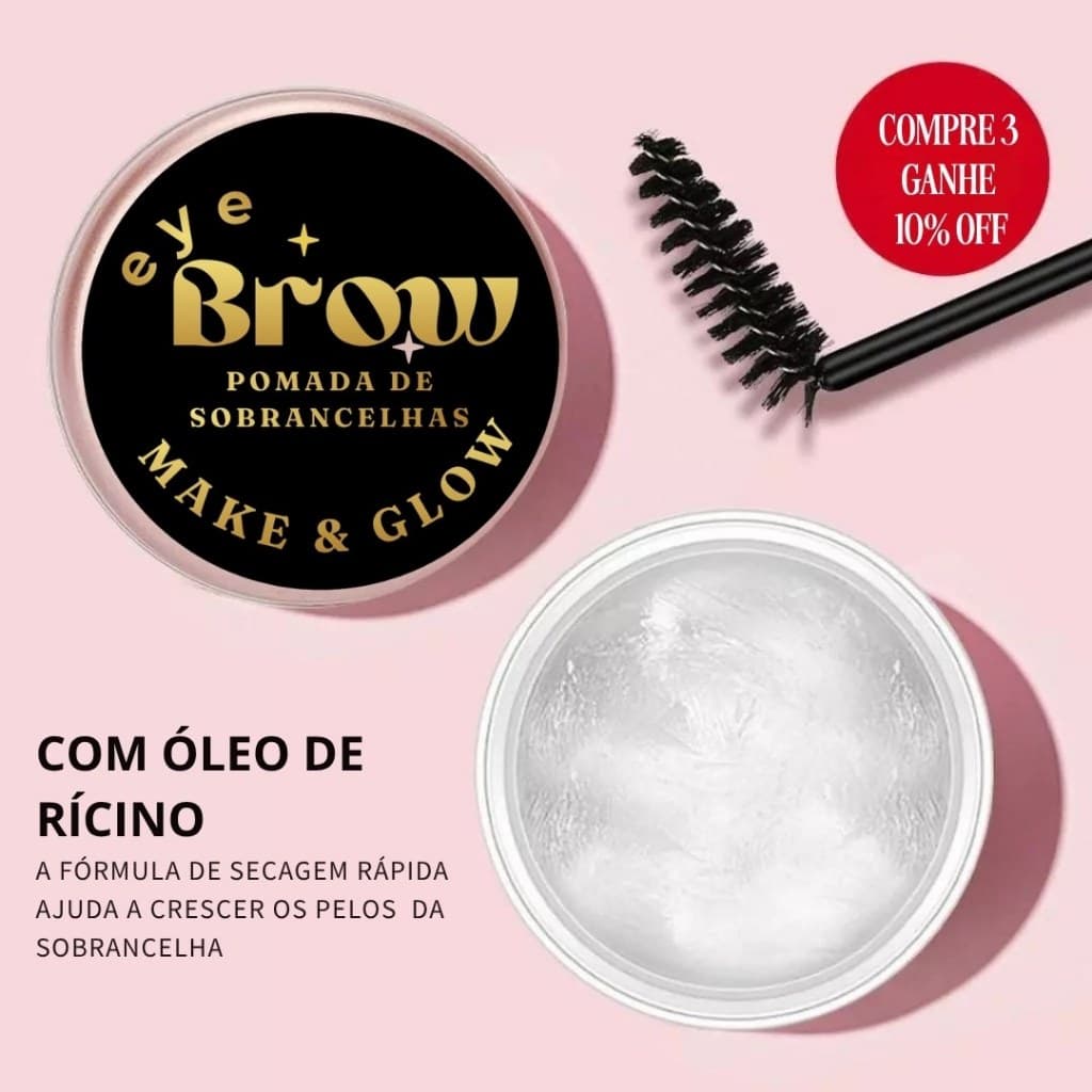 Gel de Sobrancelha com Óleo de Rícino para Brow Lamination e Look Natural + Escovinha Modeladora