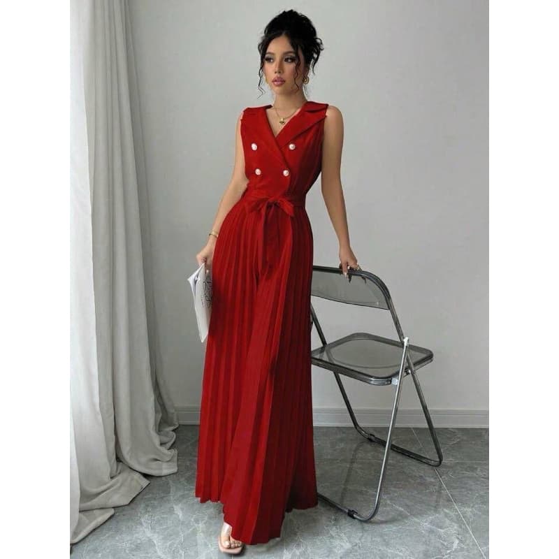 Macacão Feminino Pantalona Plissado Lançamento