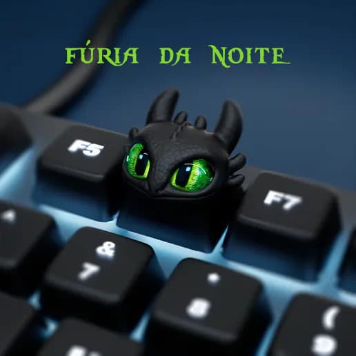 Keycap Dragão Banguela inspirado em How To Train Your Dragon Gamer - Teclado Mecânicoo