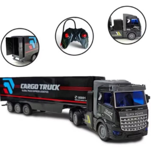 Caminhão Carreta Baú Controle Remoto Recarregável Brinquedos de Menino