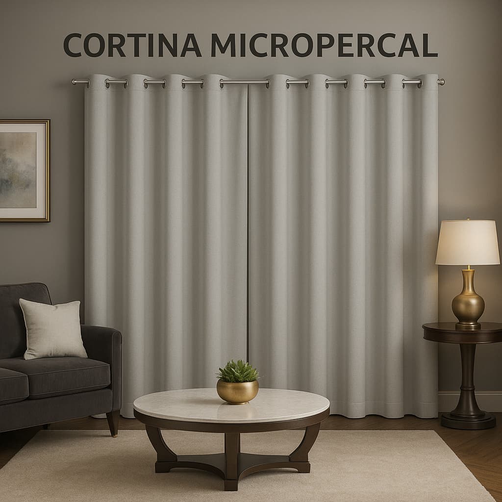 Cortina de Micro Percal para sala e quarto 4.00 largura (Altura você escolhe)