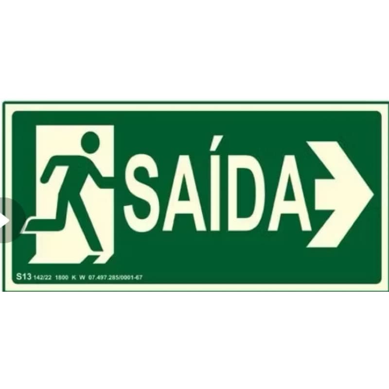 Placa de Sinalização “SAÍDA” – Emergência / Segurança