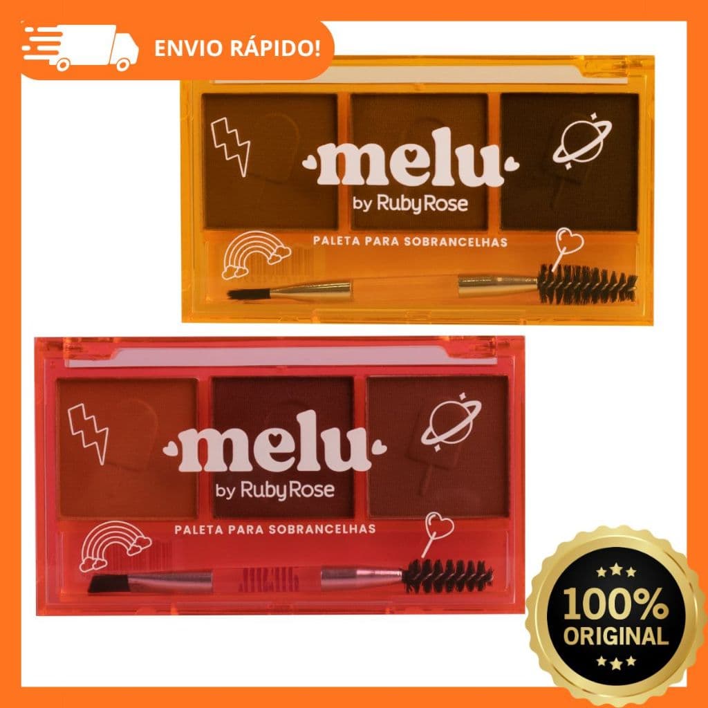 Paleta Para Sobrancelha Melu Ruby Rose Ruiva E Loira
