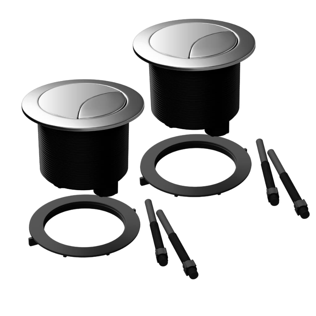 Botão Acionador Superior Duplo Cromado Para Caixa Acoplada