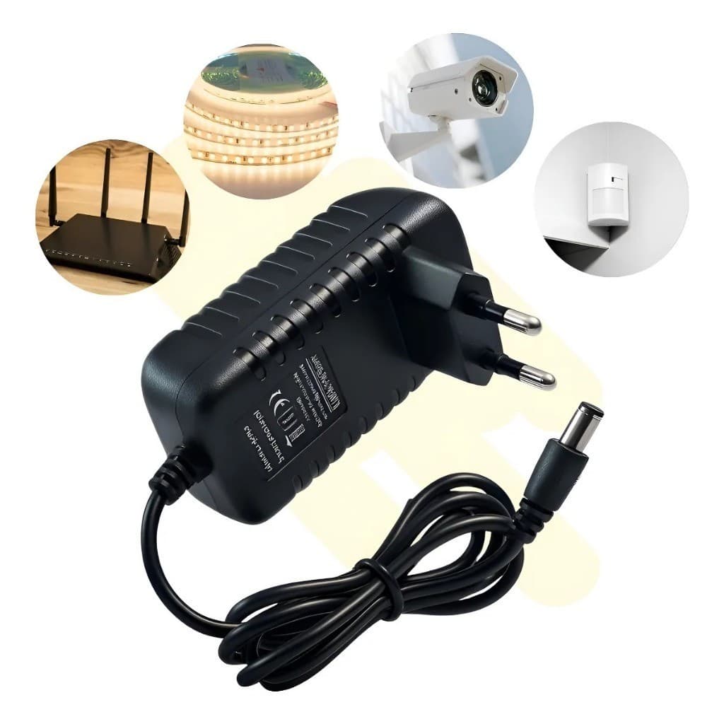 Fonte de Alimentação Universal CFTV 12V 2A, 5A e 10A Bivolt Plug P4