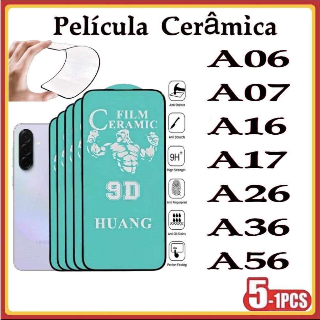 Película Cerâmica 9D 3D Samsung Gel Hidrogel Flexíve A06 A07 A16 A17 A26 A36 A56