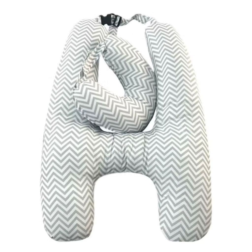 Almofada para Carro com Apoio de Pescoço (Chevron Cinza)