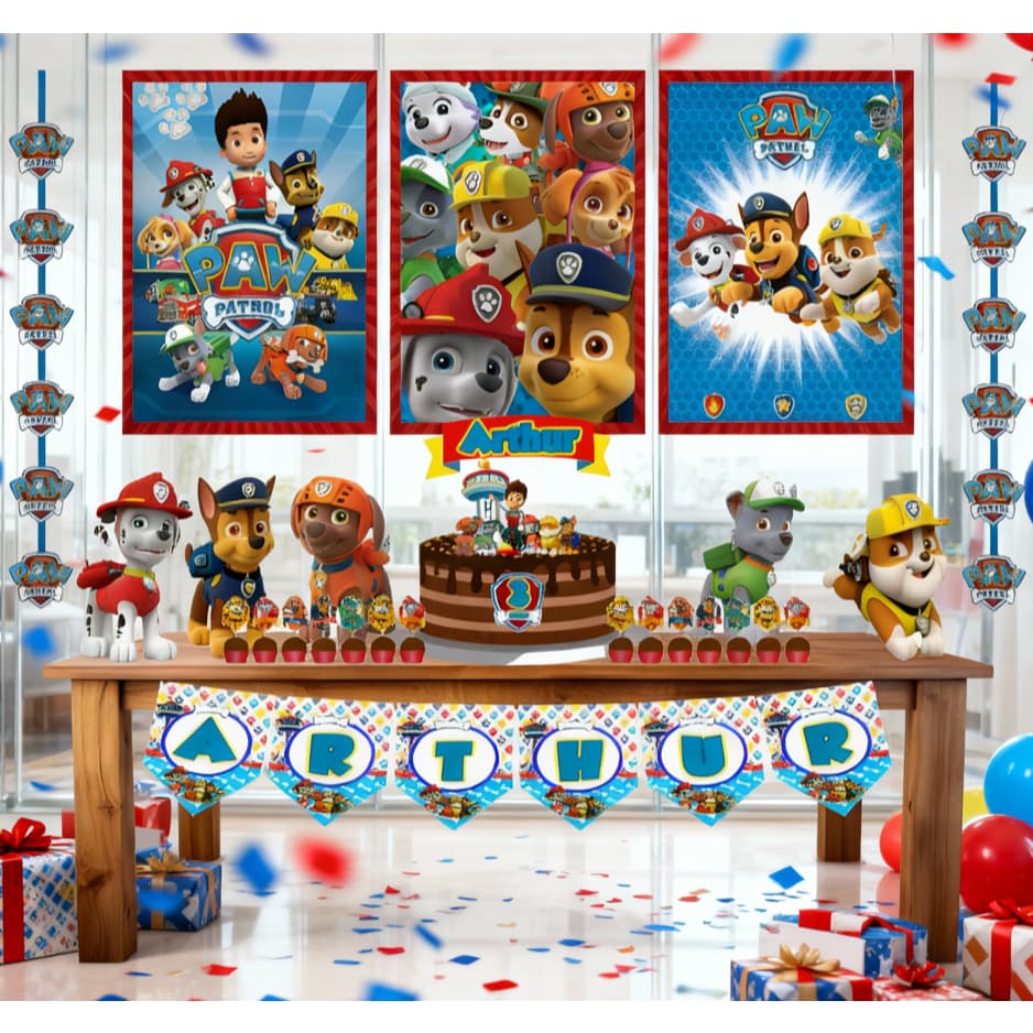 Kit Só Um Bolinho Decoração Festa em Casa Patrulha Canina