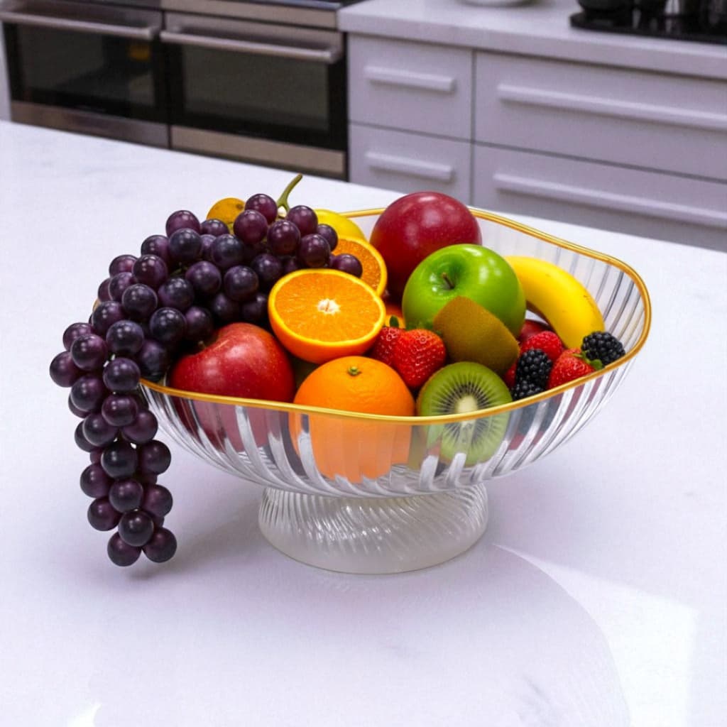 Fruteira de Mesa Cesta de Frutas Redonda de Metal Organizador de Alimentos Multiuso Casa e Cozinha