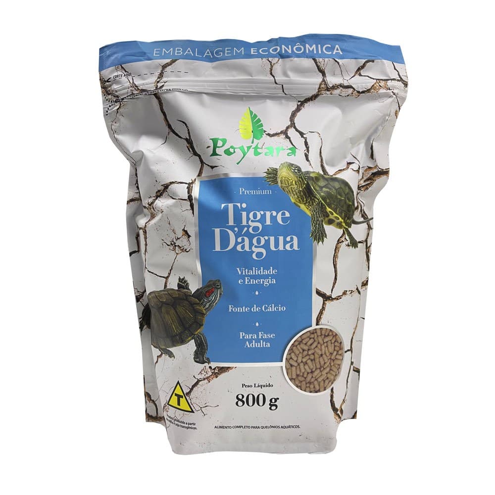 Ração para Tartaruga Poytara Tigre D'água 800g Refil Ziplock