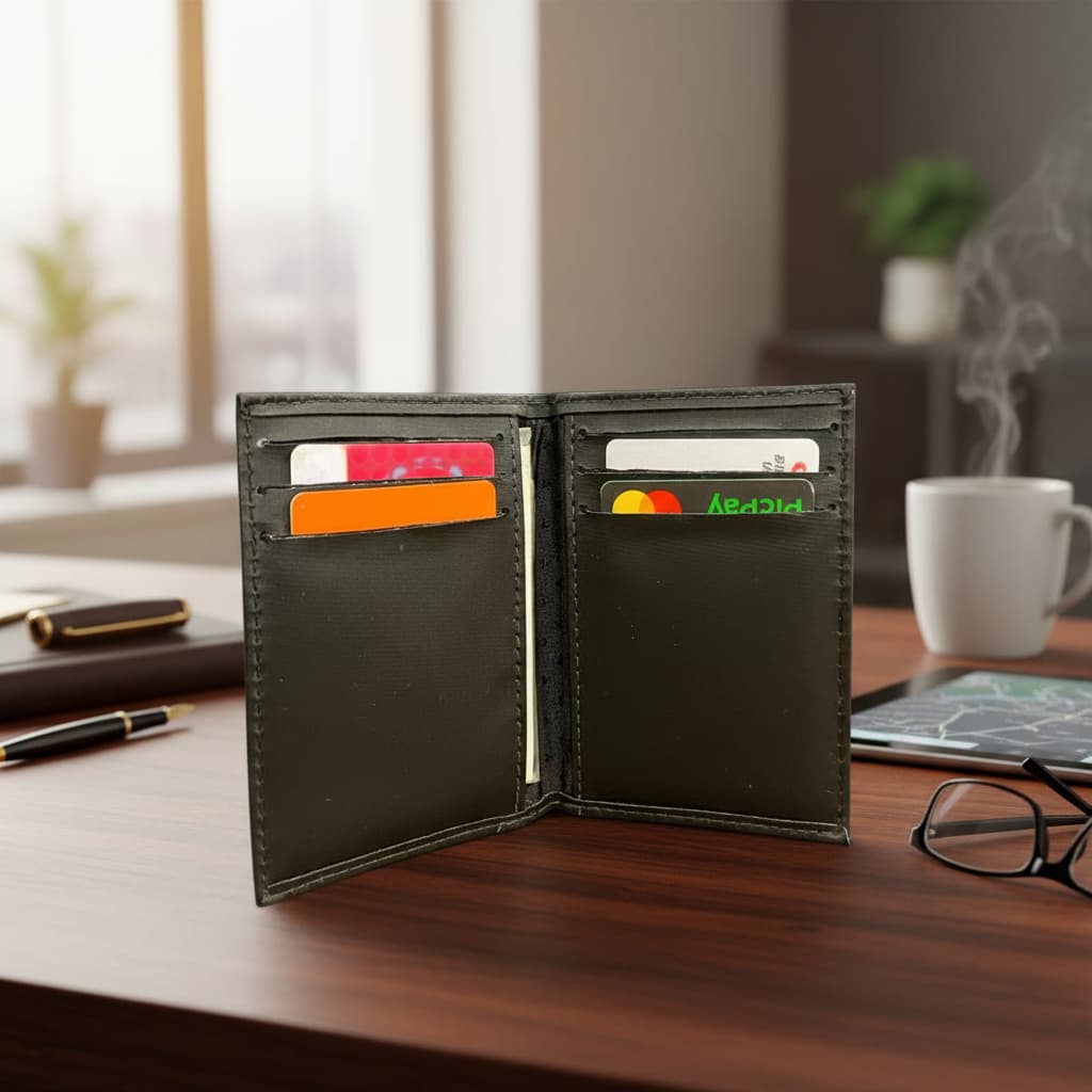 Carteira Porta Até 6 Cartões Cédulas Documentos Diversos Compartimentos