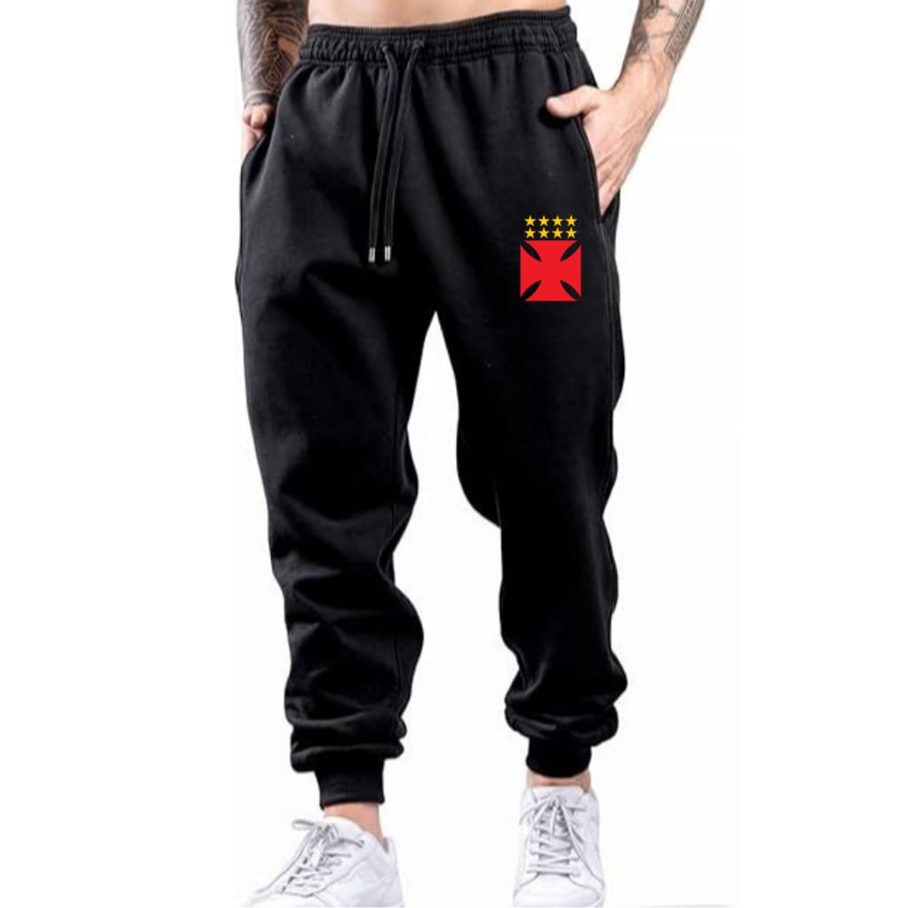 Calça Jogger Moletom e Short Moletinho Masculino  Feminino Unissex Vasco