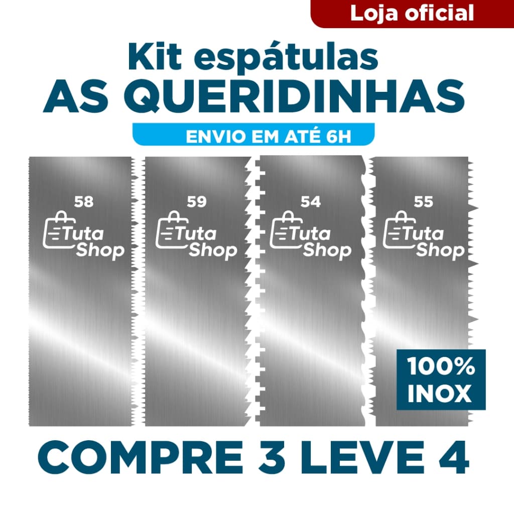 Kit Espátulas Decorativas As Queridinhas em Aço Inox Espátulas para Bolo em Inox