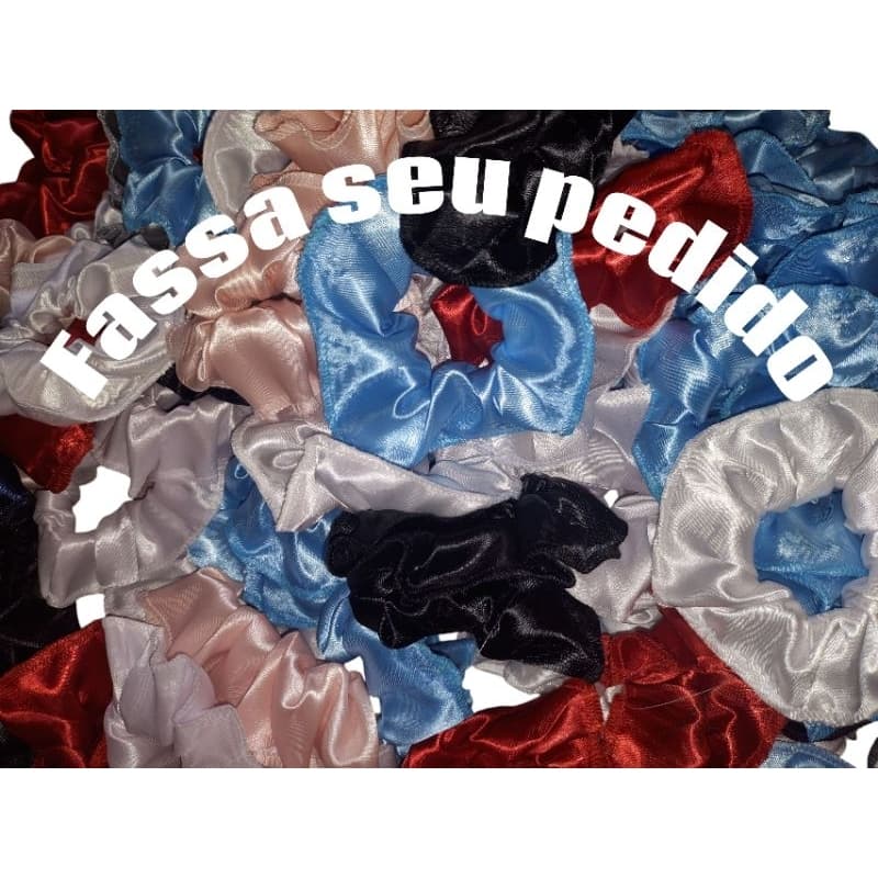 kit 50 de Xuxinha sortidas ou escolha a cor de cetim para cabelo cores variadas anti-frezz