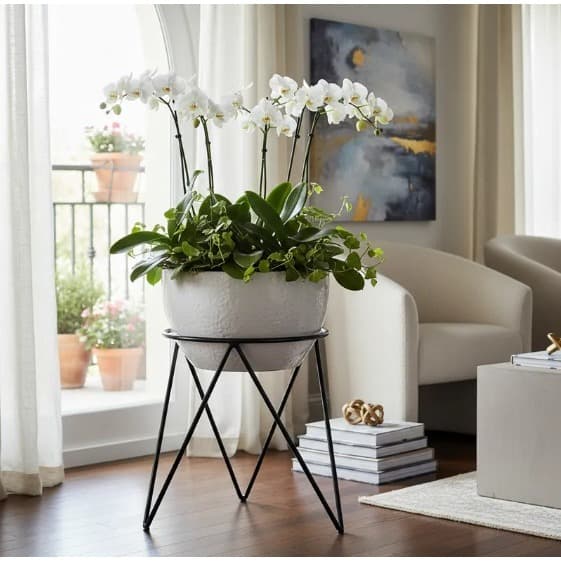 Suporte Para Vaso De Chão Aço Tripé Plantas Decoração Casa Jardim Escritório