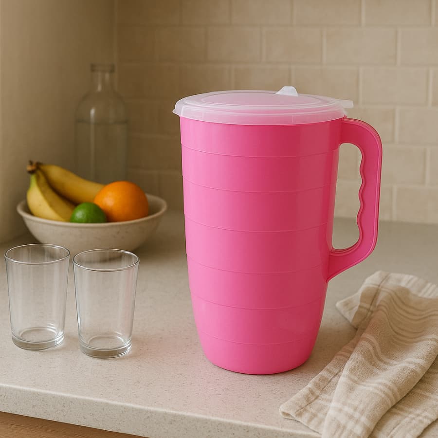 Jarra de Suco 4 Litros Cozinha Colorida Tampa Transparente Plástico Resistente