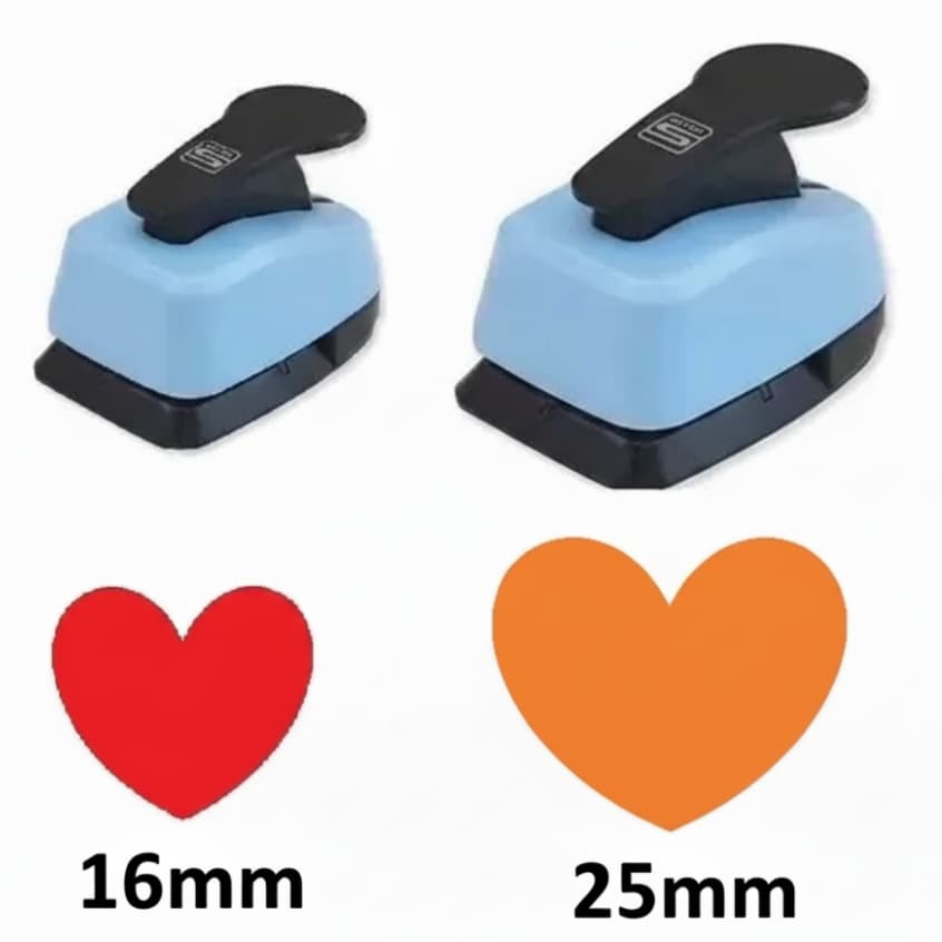 Kit Cortador Furador Eva Papel Coração - 16mm 25mm