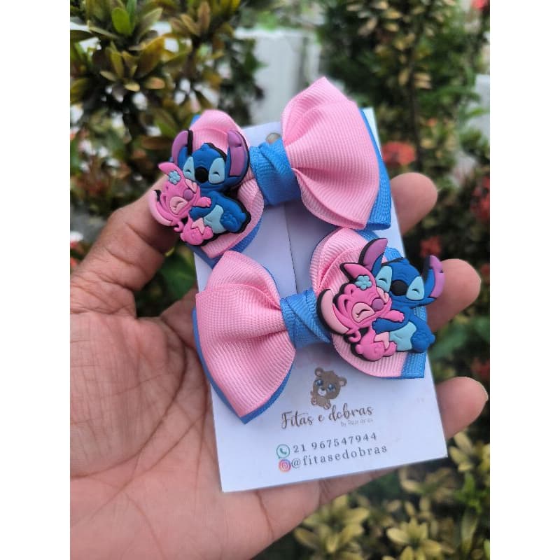 Stitch parzinhos de laços Stitch e angel/Bico de Pato