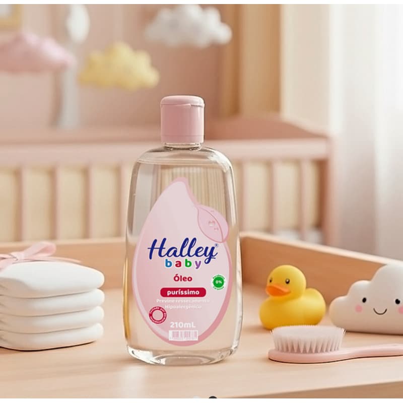 1 Frasco Óleo Infantil Puríssimo Rosa Previne Ressecamento Hipoalergenico Vegano Halley Baby 210 ml