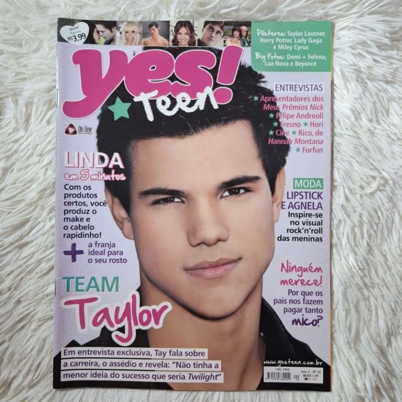 Revista Yes! Teen Taylor Lautner - Isa TKM, Demi Lovato, Selena Gomez, Beyoncé, Harry Potter, Lady Gaga, Lua Nova, Miley