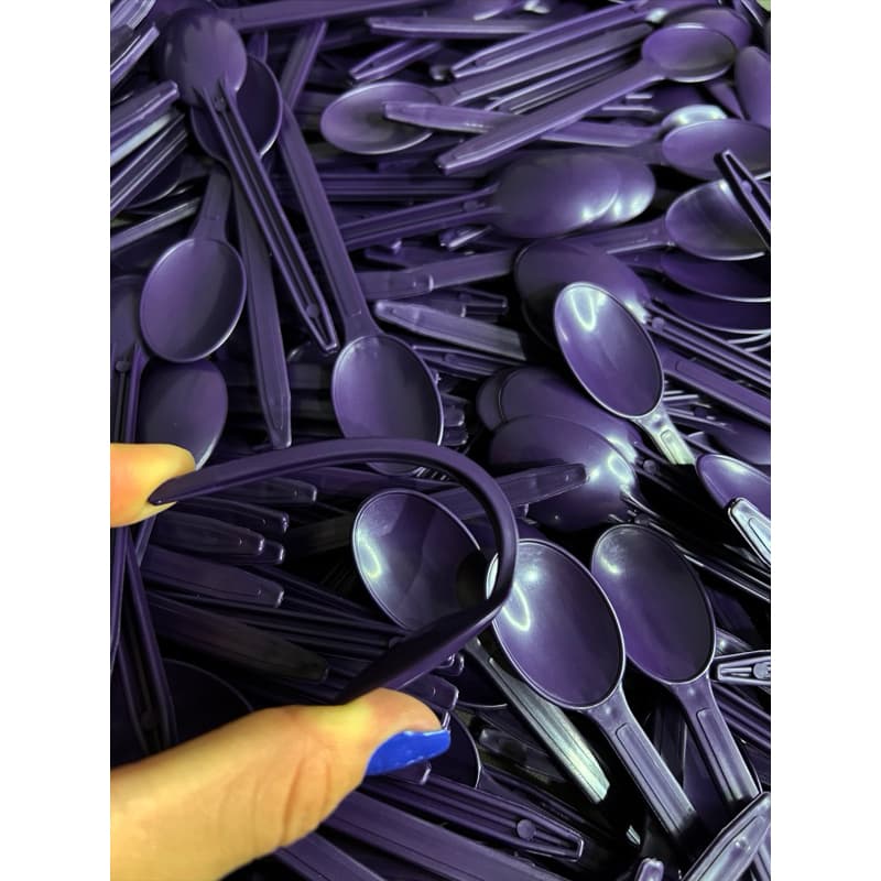 KIT DE 500~1000~2000~COLHERZINHAS ROXA E COLORIDAS(13,5 CM) PARA AÇAI ,SORVETE E SOBREMESAS (REFORÇADA E INQUEBRÁVEL)