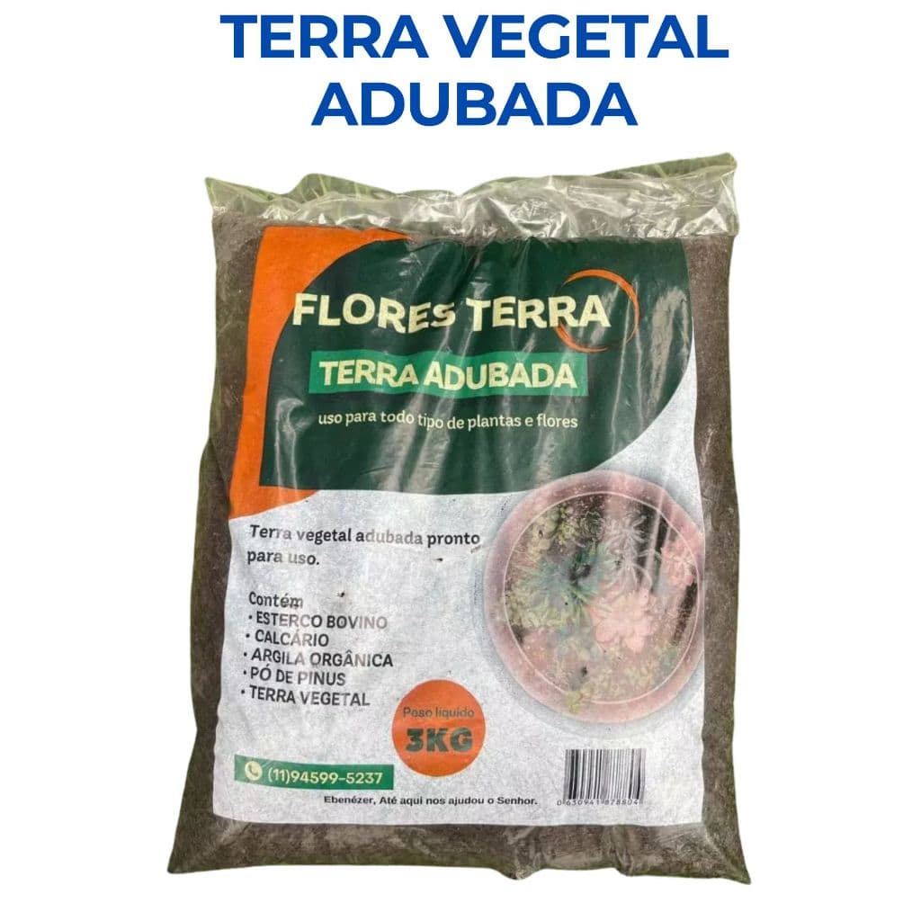 Terra Vegetal Adubada Terra Vegetal é Rica de nutrientes para o cultivo