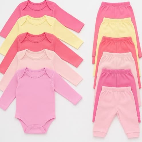 Kit 4 Peças Body + Mijão Menina e Menino Manga Longa Infantil Bory Bori Feminina e Masculino RN ao G