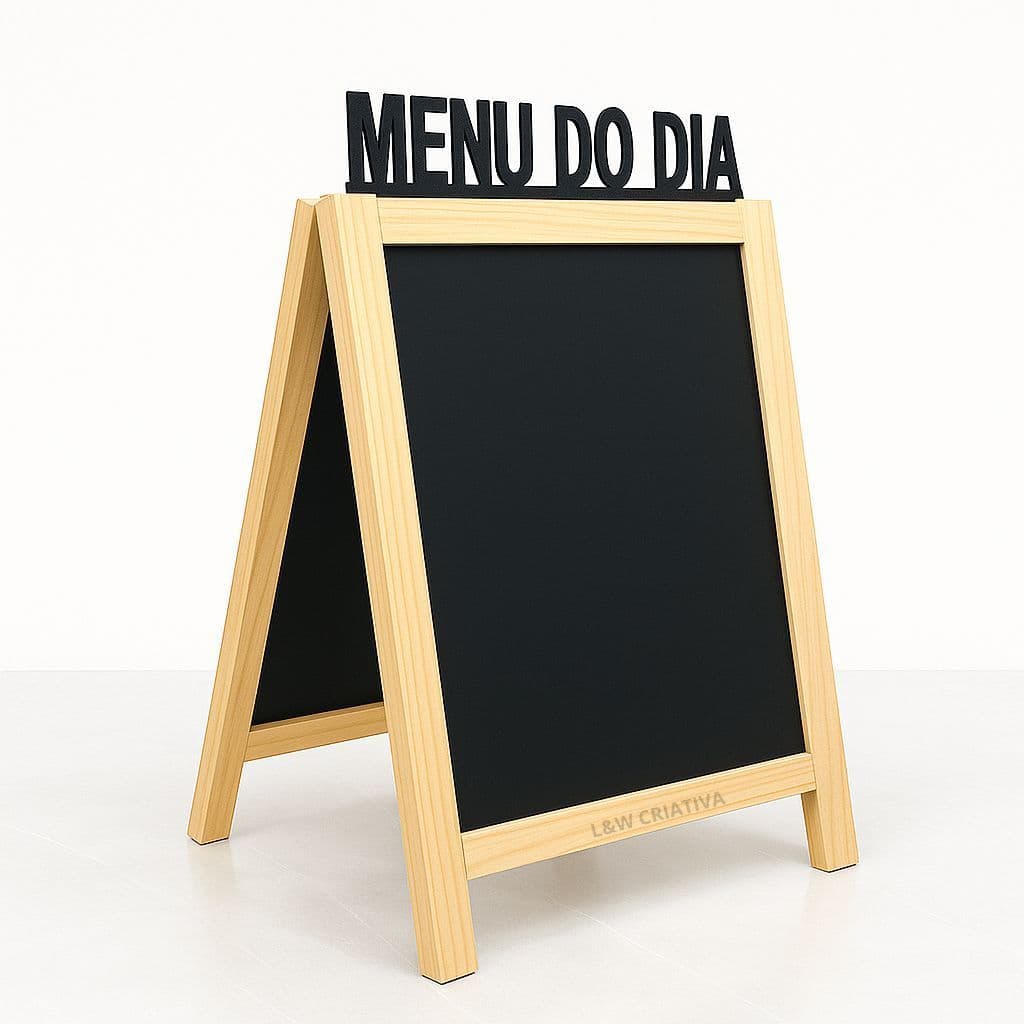 Frase em MDF Preto para Lousa Cavalete Quadro Negro - Restaurante Lanchonete - Propaganda Anúncio Personalizado