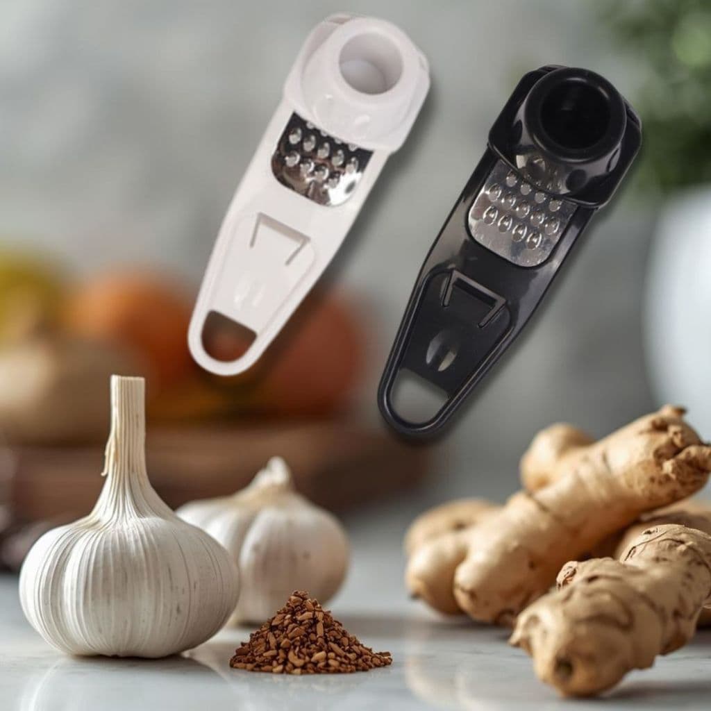 Ralador de Alho Gengibre Noz-Moscada Kit 1 ou 2  Triturador - Seguro em Inox com Protetor