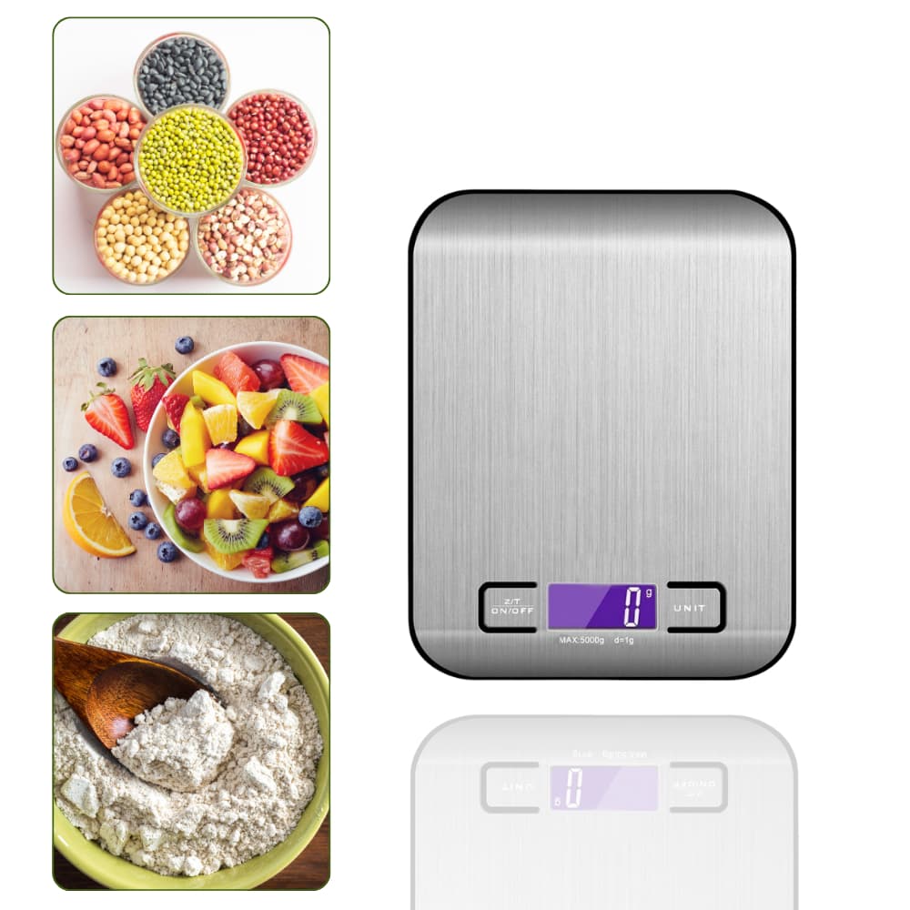 Balança Digital De Cozinha Resistente A Água Em Inox Design Moderno Alta Precisão 10kg