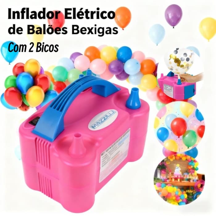 Inflador Elétrico de Balões Bexigas 110v ou 220v Festa Ornamentação Bomba de Encher Bola de Festas