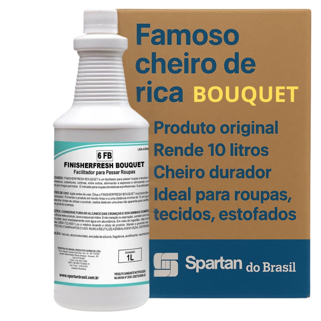 Finisherfresh Spartan 1L  | Finalizador Perfumado | Cheiro de Rica Original | Odorizador | Facilitador passar roupa