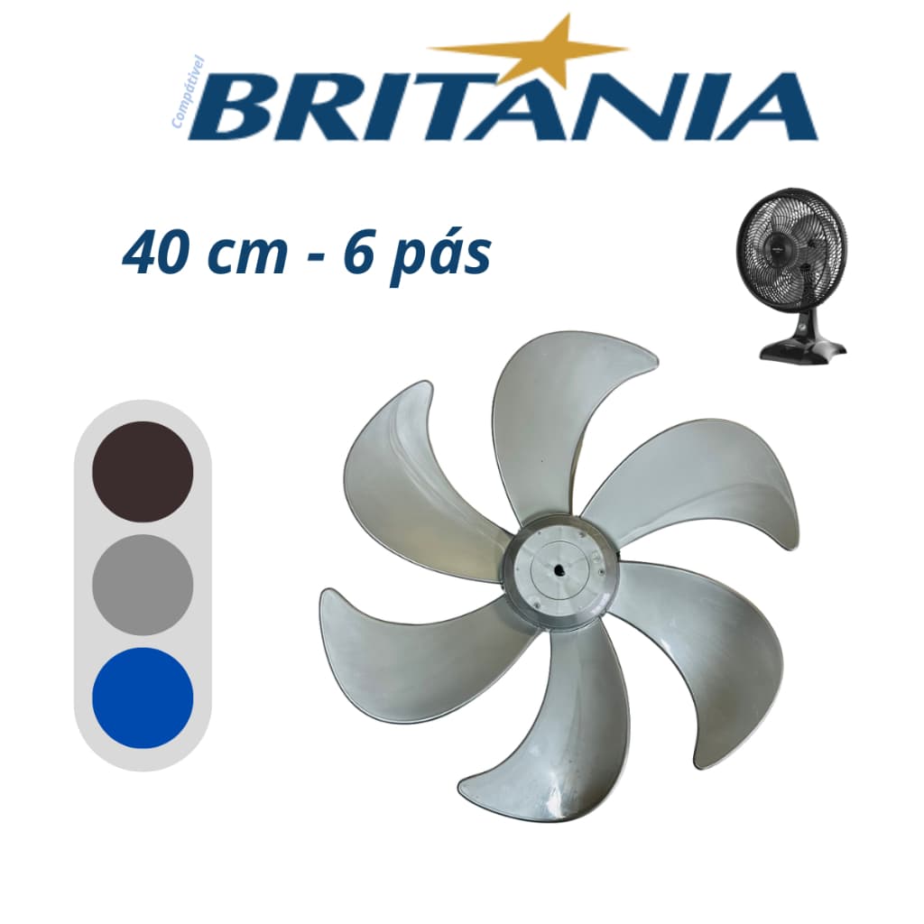 Hélice 40cm 6 Pás para Ventilador 40cm Compatível com Britânia