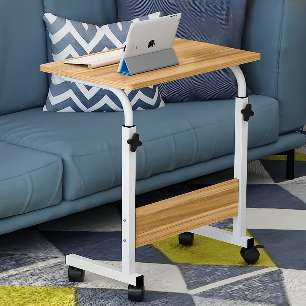 Mesa Notebook Home Office Lateral Cama Sofá Escrivaninha Portátil Ajustável Rodízios Apoio Estudo