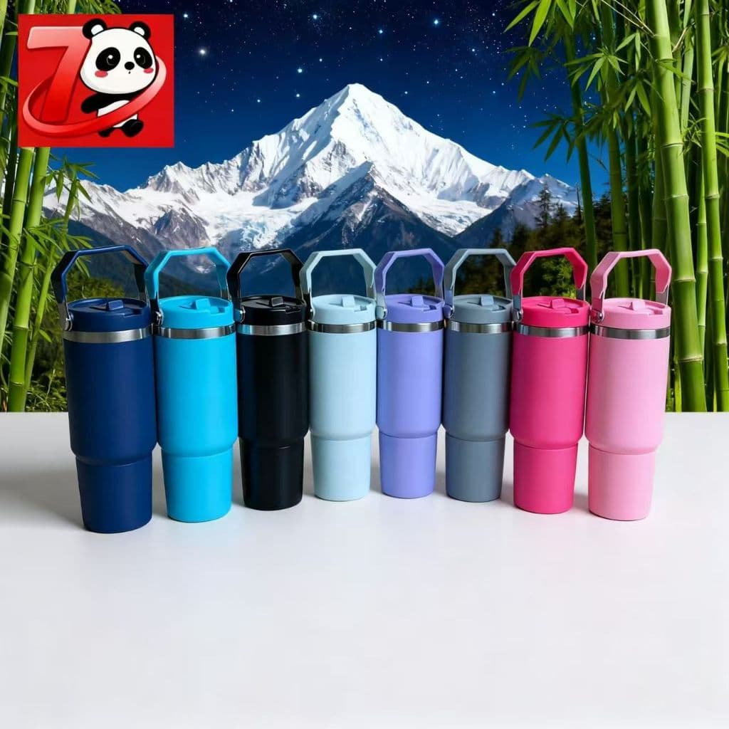 Garrafa Térmica 900ML Com Bico Com Alça Flip Tumbl Aço Inoxidável Academia Trabalho