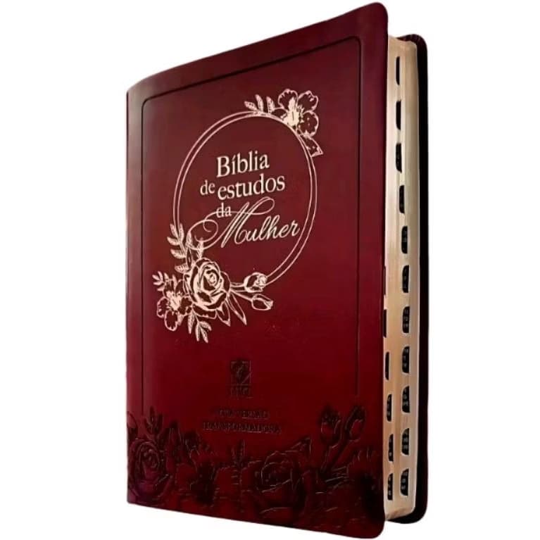 Bíblia de estudos da mulher couro Bordô  - Letra Grande