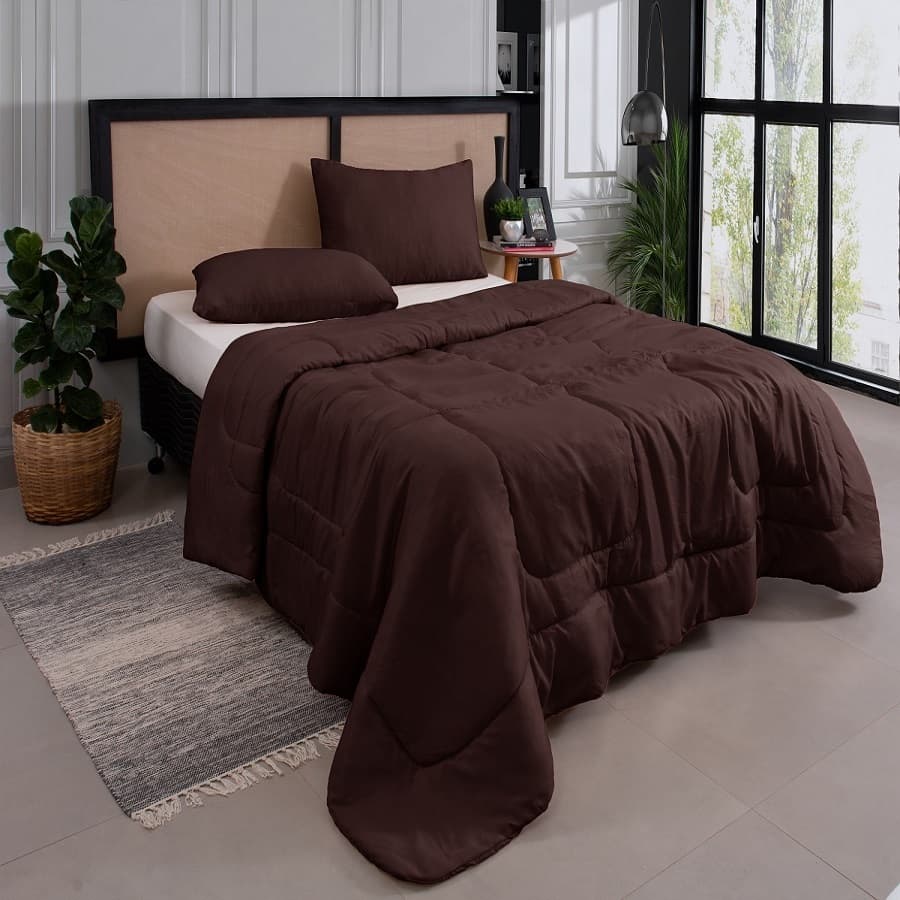 Edredom Casal Queen Premium 3 Peças – Kit Completo com Fronhas e Cobre Leito