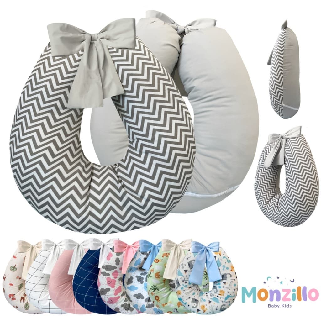 Capa de Almofada De Amamentação Com Laço 100% Algodão Com Zíper