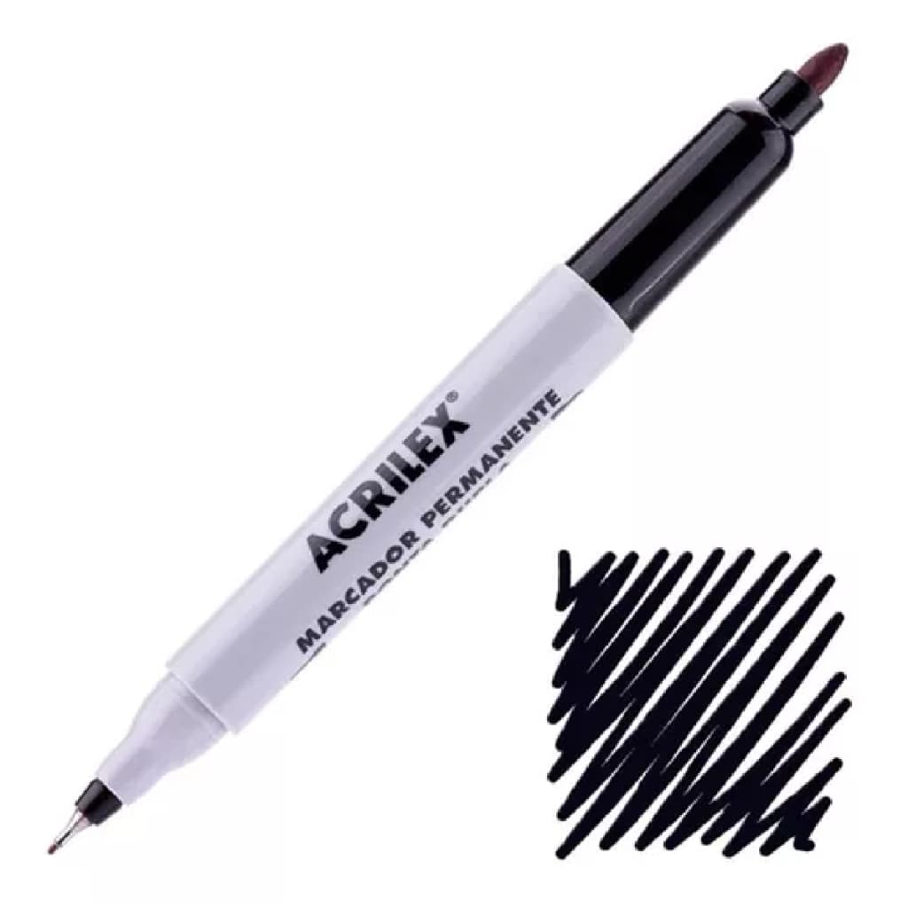 MARCADOR PERMANETE MULTIUSO PONTA DUPLA ACRILEX - UNIDADE