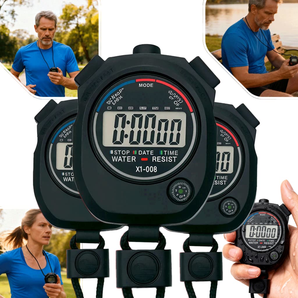 Kit 1/2/3 Cronômetro Digital Esportivo Treinos Corridas Bússola