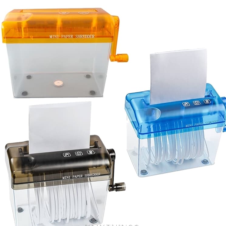 Fragmentadora Triturador Picador de Papel Portátil com Manivela Manual