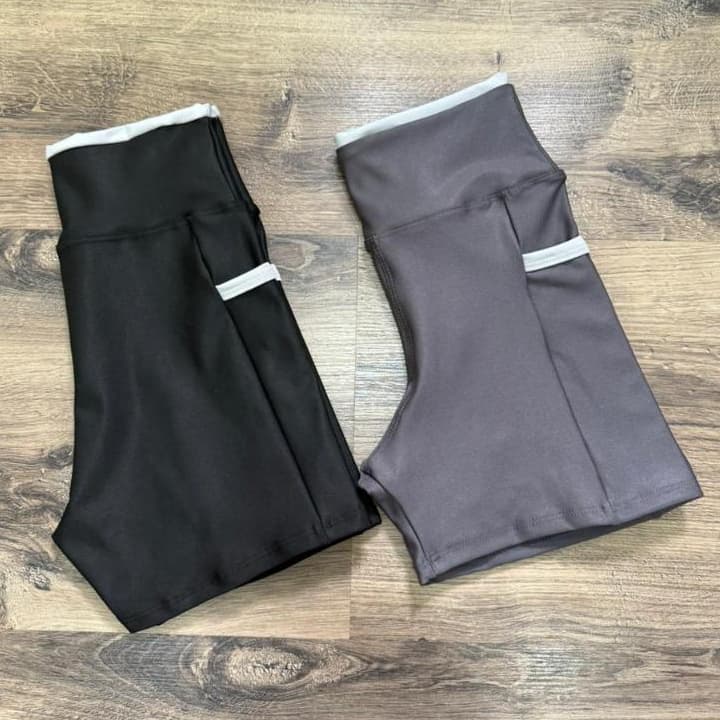 Kit 2 Shorts Due Feminino Academia Bolso Lateral Celular Corrida Roupa Fitness Zero Transparência